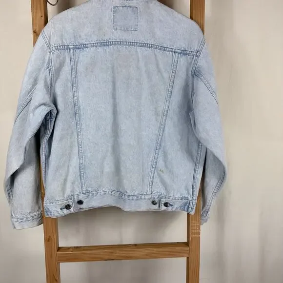 Vintage 90's Today News Denim Sliver Button Adjustable Waist Jacket #1242 SZ MED - Picture 4 of 7